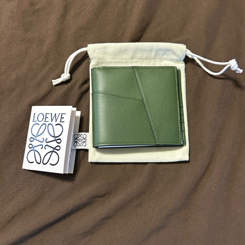 Authentic Loewe puzzle piece bifold wallet In calfskin